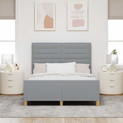 Vidaxl Bedframe - 140x200 cm - Lichtgrijs - Bedframe Vidaxl Bedframe - 140x200 cm - Lichtgrijs - Bedframe