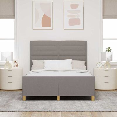 VidaXL - Bedframe in Taupe, 140x200 cm, Stof VidaXL - Bedframe in Taupe, 140x200 cm, Stof