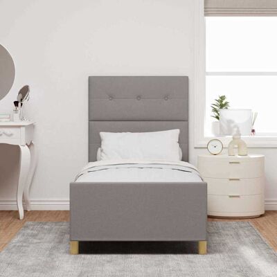 vidaXL Bedframe - 90x190 cm, Taupe, Modern, Duurzaam vidaXL Bedframe - 90x190 cm, Taupe, Modern, Duurzaam