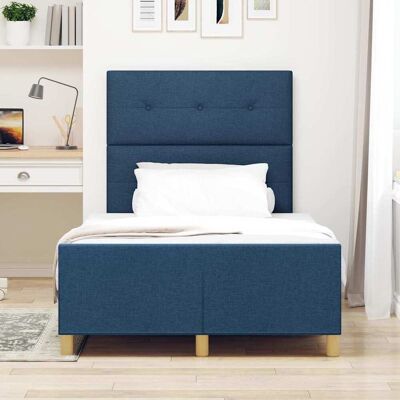 VidaXL Blauwe Beklede Bedframe - Slaapkamermeubilair VidaXL Blauwe Beklede Bedframe - Slaapkamermeubilair