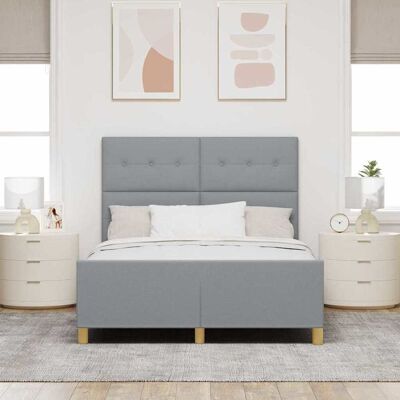 vidaXL Bedframe - 140x190 cm, Lichtgrijs, Modern Ontwerp vidaXL Bedframe - 140x190 cm, Lichtgrijs, Modern Ontwerp