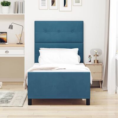 VidaXL Bedframe - Donkerblauw Fluweel 90x200 cm VidaXL Bedframe - Donkerblauw Fluweel 90x200 cm