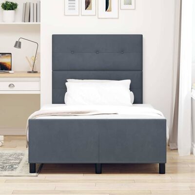 Vidaxl Donkergrijze Fluwelen Uitbreidbaar Bedframe - Bed Vidaxl Donkergrijze Fluwelen Uitbreidbaar Bedframe - Bed