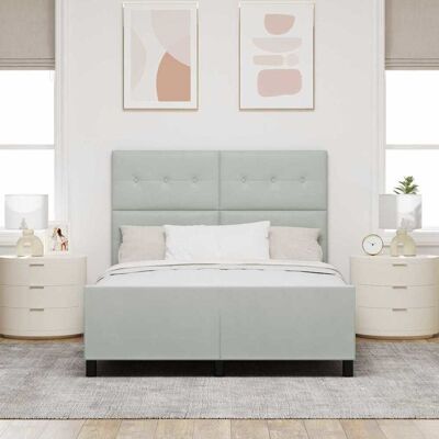 Vidaxl - Bed Frame Lichtgrijs Fluweel 160x200 cm Vidaxl - Bed Frame Lichtgrijs Fluweel 160x200 cm