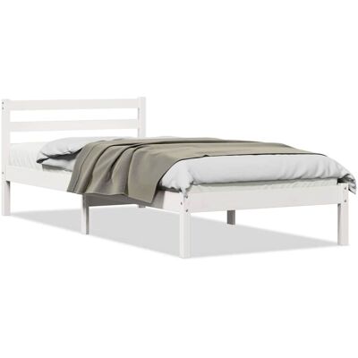 Vidaxl Bedframe Dennenhout Wit 90x210 cm - Bedframe Vidaxl Bedframe Dennenhout Wit 90x210 cm - Bedframe