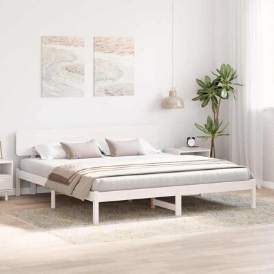 vidaXL Bedframe met hoofdeinde Wit 180 x 200 cm Massief grenenhout vidaXL Bedframe met hoofdeinde Wit 180 x 200 cm Massief grenenhout