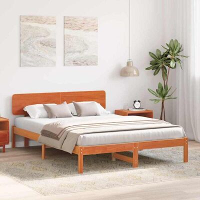 vidaXL Bedframe Wasbruin 140 x 200 cm Massief grenenhout vidaXL Bedframe Wasbruin 140 x 200 cm Massief grenenhout