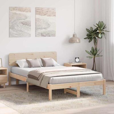 vidaXL Bedframe met hoofdeinde Naturel 140 x 190 cm Massief grenenhout vidaXL Bedframe met hoofdeinde Naturel 140 x 190 cm Massief grenenhout