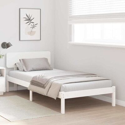 vidaXL Bedframe met hoofdeinde Wit 100 x 200 cm Massief grenenhout vidaXL Bedframe met hoofdeinde Wit 100 x 200 cm Massief grenenhout