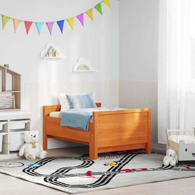 vidaXL Bedframe met hoofdeinde Wasbruin 80 x 200 cm Bewerkt hout vidaXL Bedframe met hoofdeinde Wasbruin 80 x 200 cm Bewerkt hout