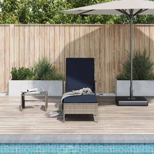 Vidaxl - Zonnestoel Grijs Rattan 157x55x92cm Opvouwbaar - Zonnestoel Vidaxl - Zonnestoel Grijs Rattan 157x55x92cm Opvouwbaar - Zonnestoel