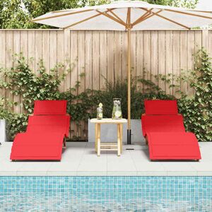 vidaXL Ligbedden Set met 2 Bruin, Rood Massiefhout Acaciahout, Stof Bruin - Ligbed vidaXL Ligbedden Set met 2 Bruin, Rood Massiefhout Acaciahout, Stof Bruin - Ligbed