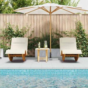 Vidaxl Ligbedden Set - Massief Akaciahout Vidaxl Ligbedden Set - Massief Akaciahout