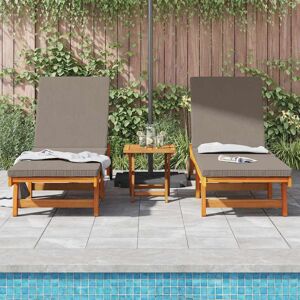 vidaXL Ligbedden Set - Opvouwbaar Acaciahout - 3 Stuks - Buiten vidaXL Ligbedden Set - Opvouwbaar Acaciahout - 3 Stuks - Buiten