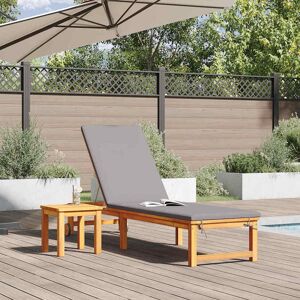 Vidaxl - Loungestoel met grijze kussens - Buiten Vidaxl - Loungestoel met grijze kussens - Buiten