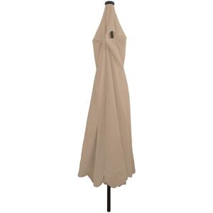 VidaXL Tuinschaduwparasol met LED-verlichting Ø395x245 cm Taupe VidaXL Tuinschaduwparasol met LED-verlichting Ø395x245 cm Taupe