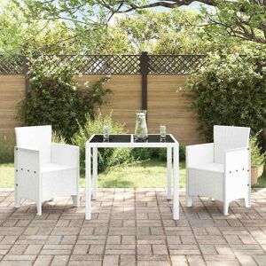 VidaXL Tuinset van 2 Witte Synthetisch Rieten Stoelen - Tuinmeubelen VidaXL Tuinset van 2 Witte Synthetisch Rieten Stoelen - Tuinmeubelen