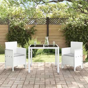 Vidaxl Set van 2 Witte en Lichtgrijze Tuinstoelen - Tuinmeubilair Vidaxl Set van 2 Witte en Lichtgrijze Tuinstoelen - Tuinmeubilair