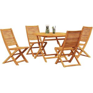 vidaXL - Natural Acacia Set - Ronde Tafel vidaXL - Natural Acacia Set - Ronde Tafel