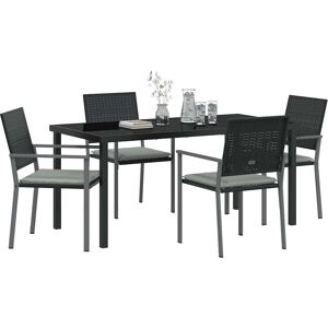 Vidaxl - Poliratán 54x62.5x89 cm - Zwart - Outdoor Chair Set Vidaxl - Poliratán 54x62.5x89 cm - Zwart - Outdoor Chair Set