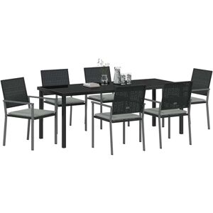 Vidaxl - Set4 - Zwart - Polyrattan - Tuinstoelenset Vidaxl - Set4 - Zwart - Polyrattan - Tuinstoelenset