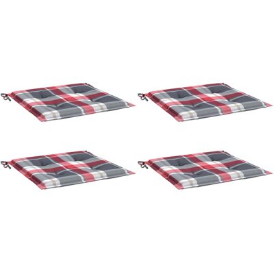 vidaXL Tuinstoelkussen 4 stuks Rood Ruitpatroon 50x50x3cm Oxford Stof Multicolor - Tuinstoel Kussen vidaXL Tuinstoelkussen 4 stuks Rood Ruitpatroon 50x50x3cm Oxford Stof Multicolor - Tuinstoel Kussen