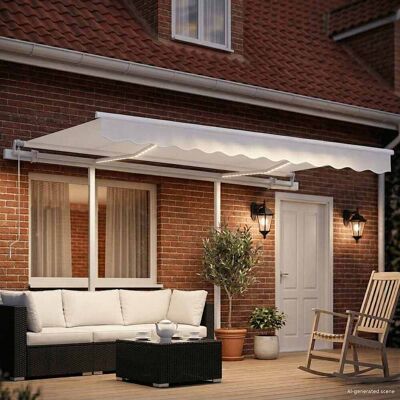 vidaXL 300x250 cm Handmatige Uitrollende Markies met LED - Buiten Schaduw vidaXL 300x250 cm Handmatige Uitrollende Markies met LED - Buiten Schaduw