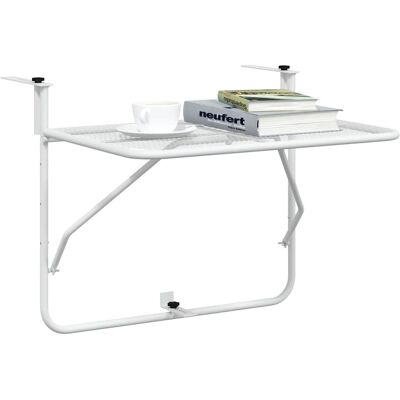 vidaXL Witte Stalen Balkon Klaptafel - Balkon Tafel vidaXL Witte Stalen Balkon Klaptafel - Balkon Tafel