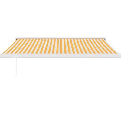 vidaXL Geel-Wit Uitvalscherm - 3.5x2.5 m vidaXL Geel-Wit Uitvalscherm - 3.5x2.5 m