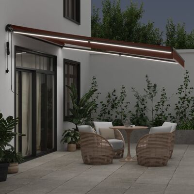 vidaXL Bruine 400x350 cm Uitvalbare Luifel - Buiten Luifel vidaXL Bruine 400x350 cm Uitvalbare Luifel - Buiten Luifel