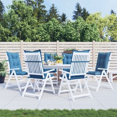 vidaXL Hoge rugkussens - 6 stuks Melange Blauw 120x50x7 cm vidaXL Hoge rugkussens - 6 stuks Melange Blauw 120x50x7 cm