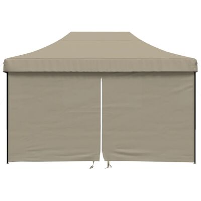 vidaXL Opvouwbare feesttent Pop-Up met 4 zijwanden taupe - Feesttent vidaXL Opvouwbare feesttent Pop-Up met 4 zijwanden taupe - Feesttent