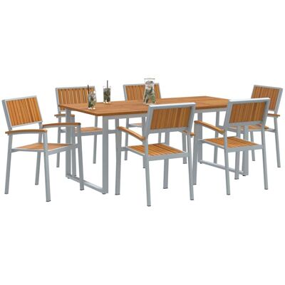 Hugo Tuin Eettafel-Set - Weerbestendig, Voor 6 Personen Hugo Tuin Eettafel-Set - Weerbestendig, Voor 6 Personen