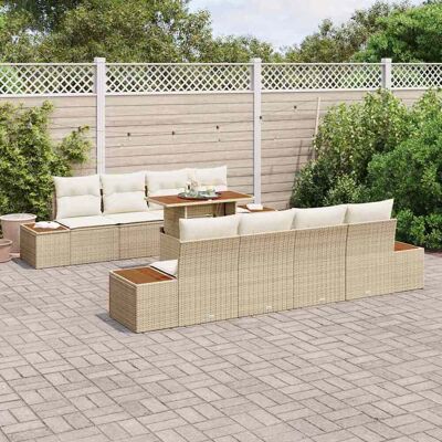 Algemeen tuin eettafelset - 9 stuks met kussens Algemeen tuin eettafelset - 9 stuks met kussens