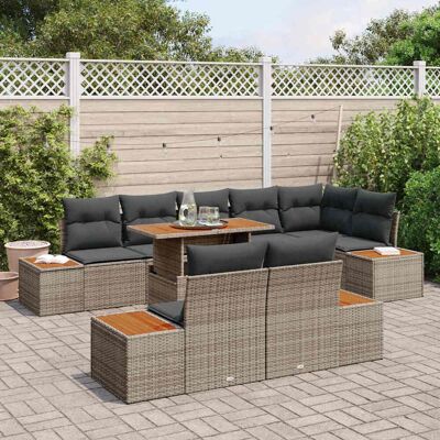 Tuin Eetset - Grijs, 8 Zitplaatsen, Rechthoekig, Weerbestendig Tuin Eetset - Grijs, 8 Zitplaatsen, Rechthoekig, Weerbestendig