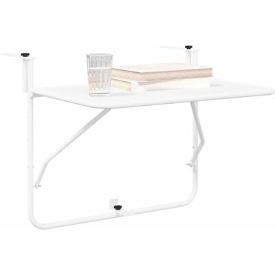 vidaXL Balkon Tafel Wit Metaal Buiten Rechthoekig vidaXL Balkon Tafel Wit Metaal Buiten Rechthoekig