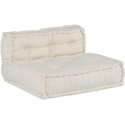 vidaXL Modulair Sofabet Stof Crèmekleurig 210 x 140 x 56 cm vidaXL Modulair Sofabet Stof Crèmekleurig 210 x 140 x 56 cm