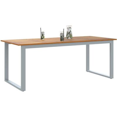 Vidaxl Buiten Eettafel - 200x90x75 cm, Grijs - Eettafel Vidaxl Buiten Eettafel - 200x90x75 cm, Grijs - Eettafel
