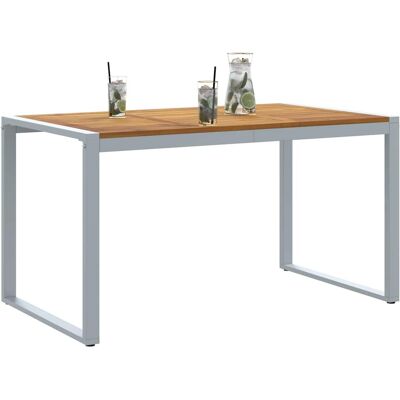 Vidaxl Grijze Buiten eettafel 140x80x75 cm - Tafel Vidaxl Grijze Buiten eettafel 140x80x75 cm - Tafel