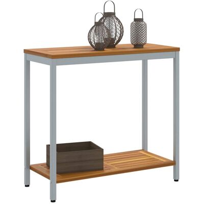 Vidaxl - Buiten Tafel 35x80x75 cm Acaciahout en Staal Vidaxl - Buiten Tafel 35x80x75 cm Acaciahout en Staal