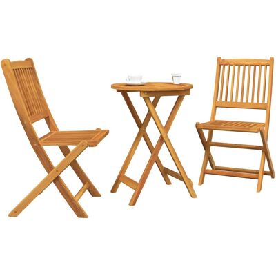 Vidaxl Tuin Bistro Set - Massief Akazie Hout, Compact Rond Tafel, Weerbestendig Vidaxl Tuin Bistro Set - Massief Akazie Hout, Compact Rond Tafel, Weerbestendig