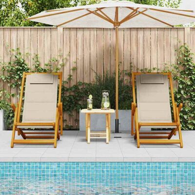 vidaXL Opvouwbare Strandstoel Set - Buiten Relaxmeubels vidaXL Opvouwbare Strandstoel Set - Buiten Relaxmeubels