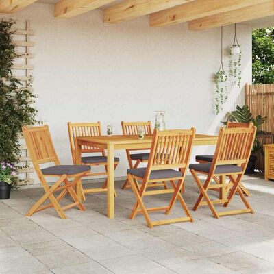 Vidaxl Tuin Opvouwbare Stoelen met Grijs Kussen - Tuinstoelen Vidaxl Tuin Opvouwbare Stoelen met Grijs Kussen - Tuinstoelen
