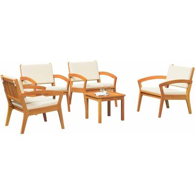 vidaXL Set van 2 crèmewitte robuuste tuin stoelen - Tuinstoelen vidaXL Set van 2 crèmewitte robuuste tuin stoelen - Tuinstoelen