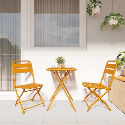 vidaXL Tuin Opvouwbare Stoel 2 st Mosterdgeel Gepoedercoat staal vidaXL Tuin Opvouwbare Stoel 2 st Mosterdgeel Gepoedercoat staal