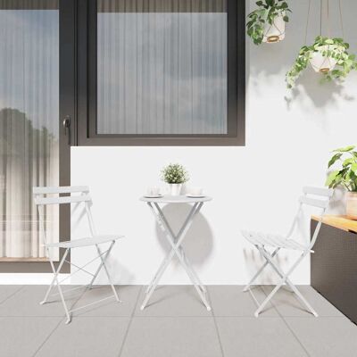 vidaXL Tuin Opvouwbare Stoel 2 st Wit Metaal vidaXL Tuin Opvouwbare Stoel 2 st Wit Metaal