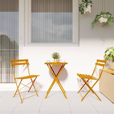 vidaXL Tuin Opvouwbare Stoel 2 st Mosterdgeel Metaal vidaXL Tuin Opvouwbare Stoel 2 st Mosterdgeel Metaal