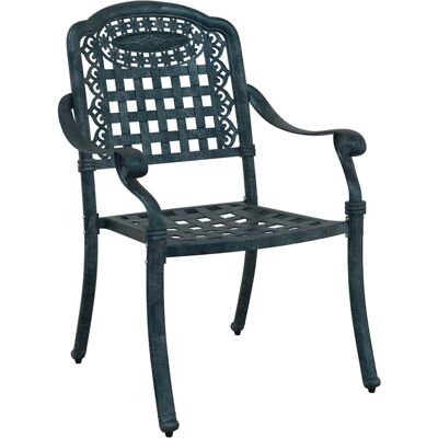 VidaXL Tuinstoelen 2 stuks Groen Aluminium Modern Rasters - Tuinstoelen VidaXL Tuinstoelen 2 stuks Groen Aluminium Modern Rasters - Tuinstoelen