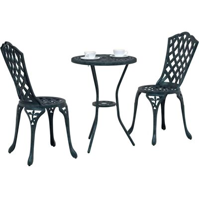 Vidaxl Tuin Bistro Set - 3-delig, aluminium, groen, buiten Vidaxl Tuin Bistro Set - 3-delig, aluminium, groen, buiten