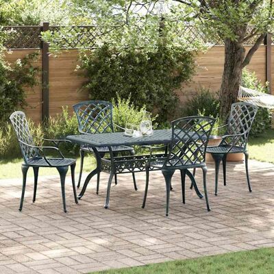 Vidaxl Tuin Stoelen - Stapelbaar, Aluminium, Groen - Modern Geometrisch Patroon Vidaxl Tuin Stoelen - Stapelbaar, Aluminium, Groen - Modern Geometrisch Patroon